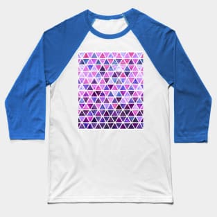 Berry Purples - Triangle Patchwork Pattern Baseball T-Shirt